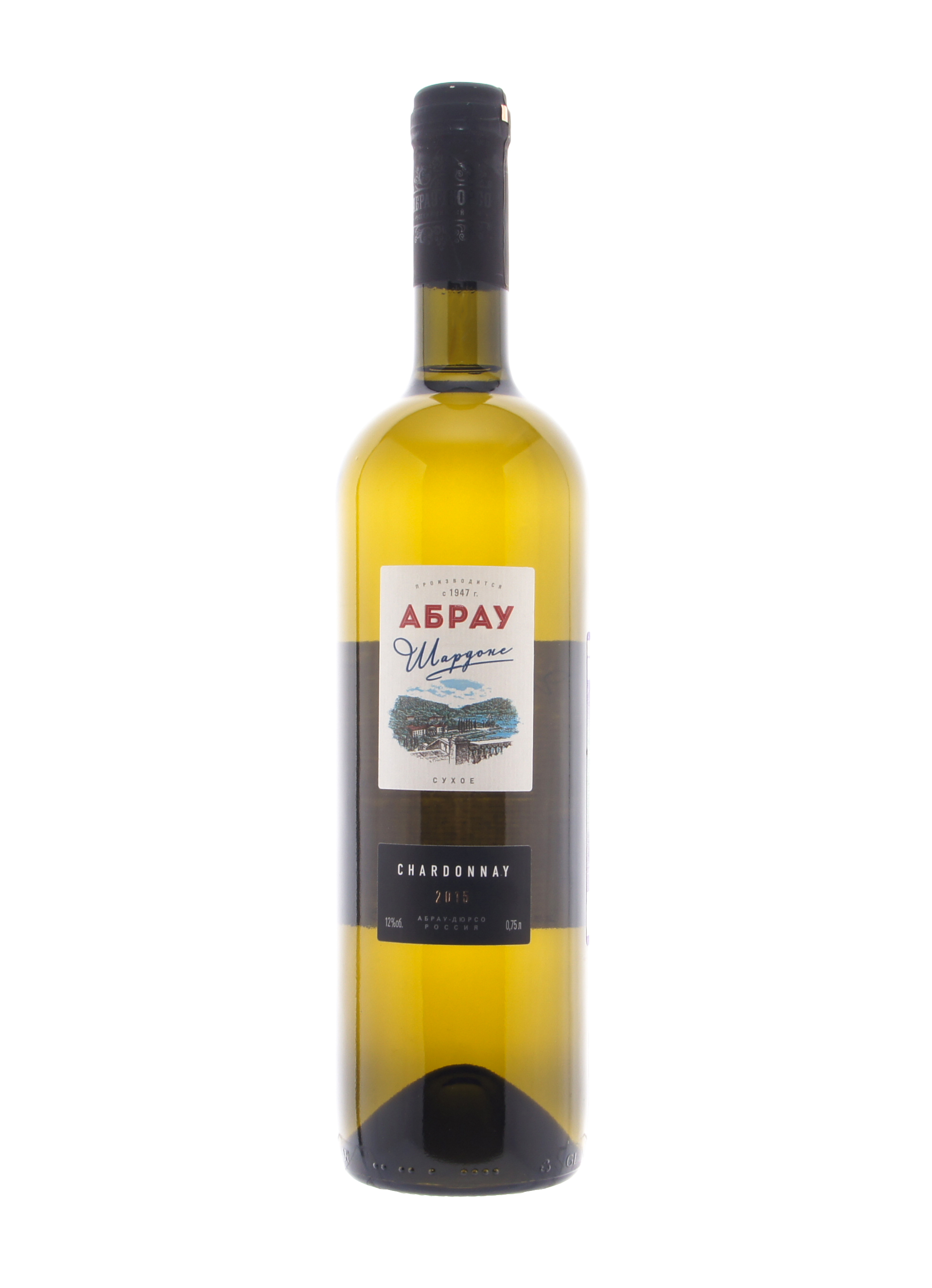 Шардоне Абрау сухое белое 0.75л.