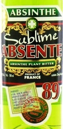 Этикетка Спиртной напиток SUBLIME ABSENTE / СУБЛИМ АБСЕНТ креп 89%, емк 0,7л