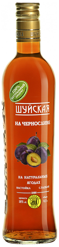 Настойка сладкая "Шуйская на Черносливе" креп 18%, емк 0,5л