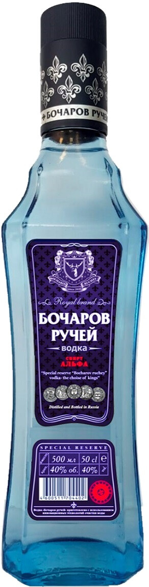 Водка "Бочаров ручей" креп 40%, емк 0,5л