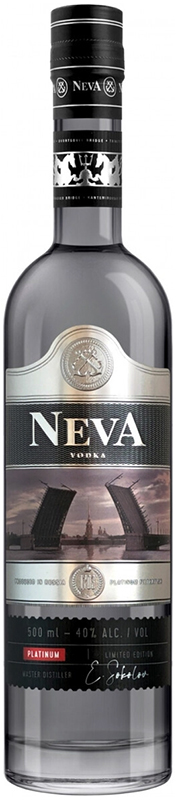 Водка "НЕВА ПЛАТИНУМ" креп 40%, емк 0,5л