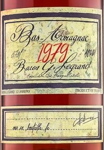 Этикетка Бренди Барон Г. Легран Ба Арманьяк 1979 0,7л