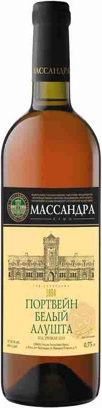 Ликерное вино белое "Портвейн белый Алушта" 0.75л.