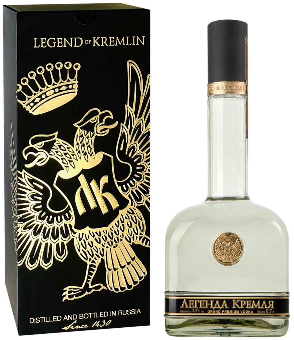 ВОДКА "ЛЕГЕНДА КРЕМЛЯ" креп 40%, емк 0.7л. п/у