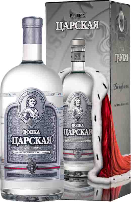 ВОДКА "ЦАРСКАЯ ОРИГИНАЛЬНАЯ" креп 40%, емк 1,75л в подарочной (сувенирной) упаковке