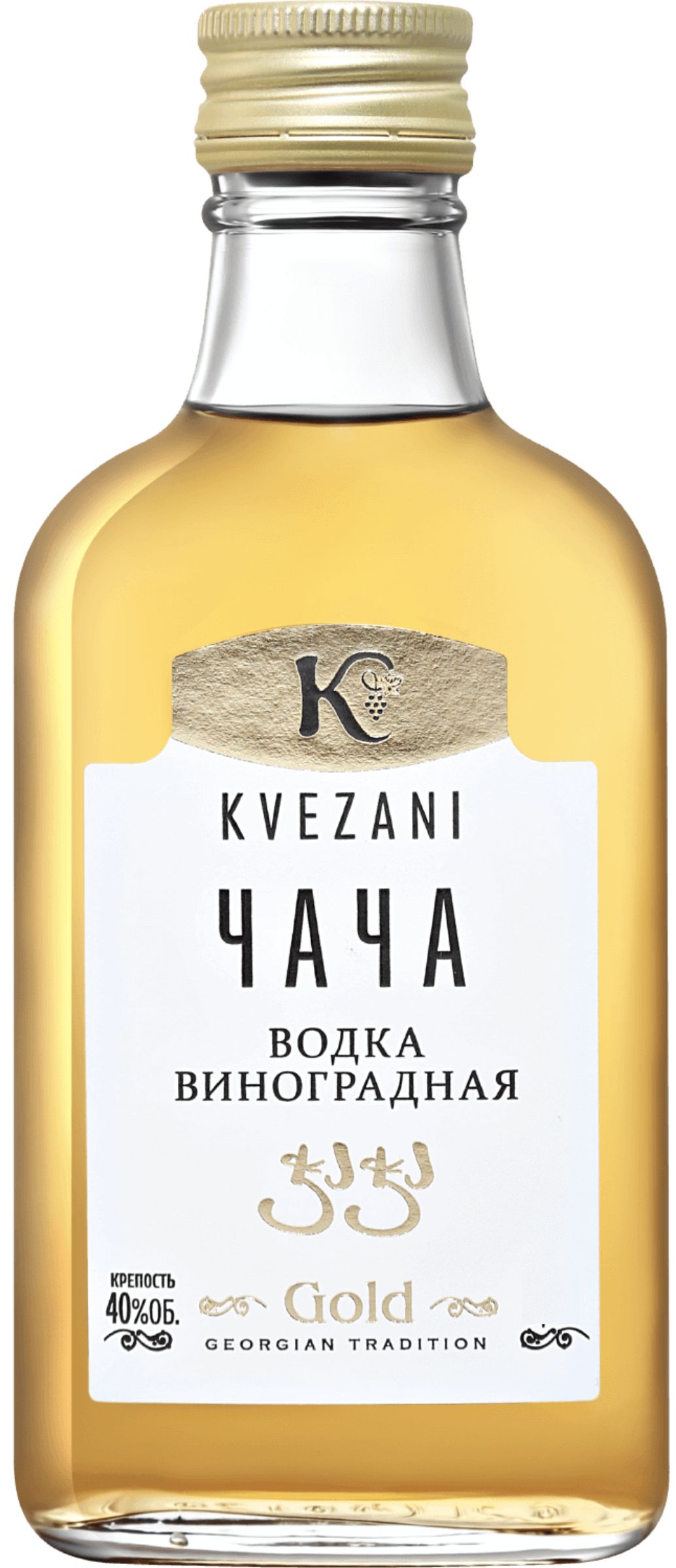 Водка виноградная "Чача Квезани Голд" креп 40%, емк 0,1л
