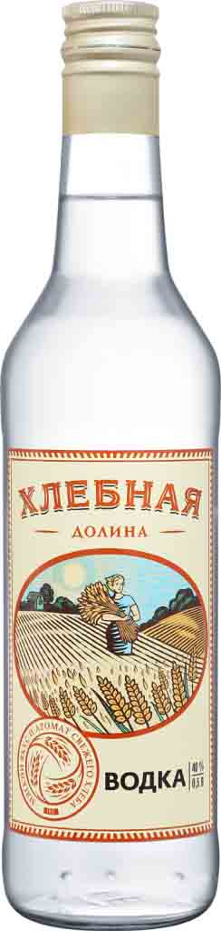 Водка "ХЛЕБНАЯ ДОЛИНА" креп 40%, емк 0,5л