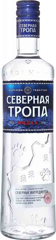 Водка "СЕВЕРНАЯ ТРОПА" креп 40%, емк 0,5л