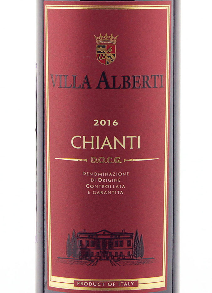 Этикетка Кьянти ДОКГ Вилла Альберти 2016 0,75л Красное 12,5% Сухое Cantina di Soave s.a.c.