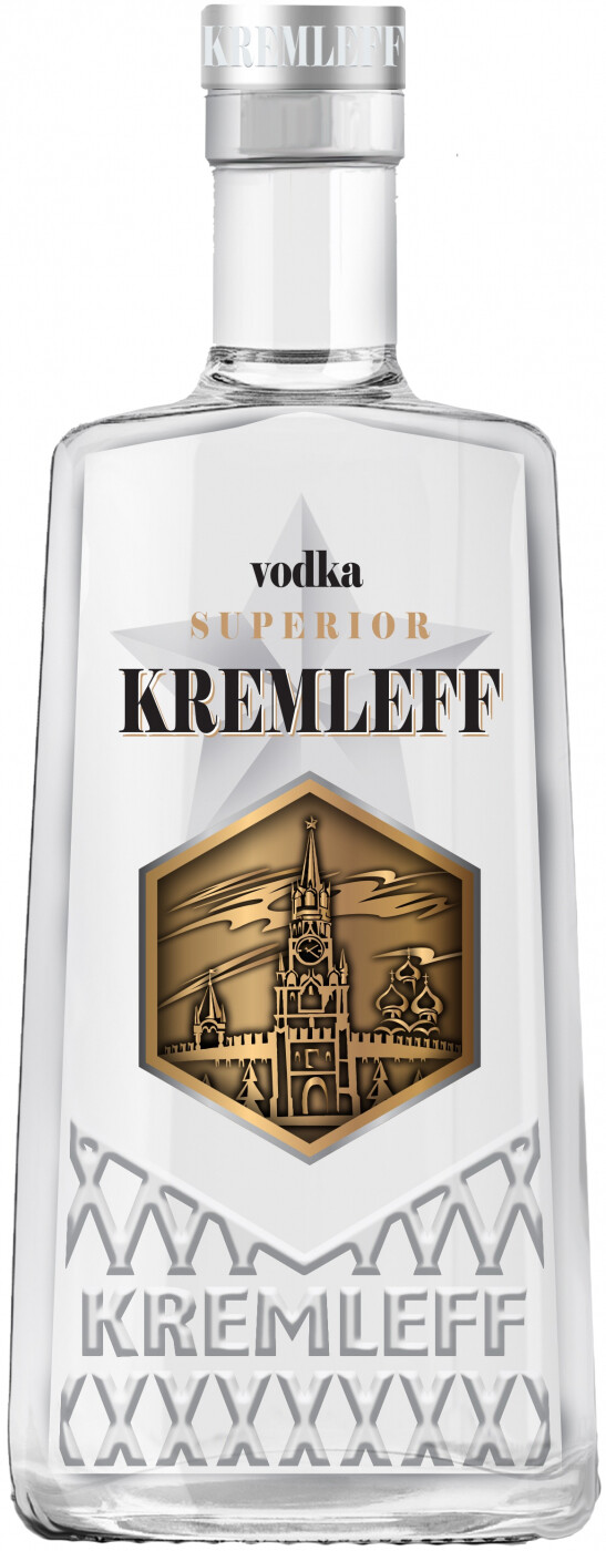 ВОДКА "КРЕМЛЕФФ СУПЕРИОР" креп 40%, емк 0.5л.