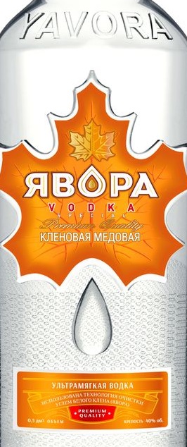 Этикетка ВОДКА особая "ЯВОРА КЛЕНОВАЯ МЕДОВАЯ" креп 40%, емк 0.5л.