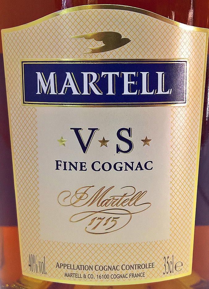 Этикетка Коньяк Мартель VS, 0.35 л