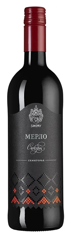 Вино Мерло Сикоры защищ географ указан Семигорье красное сухое креп 14%, емк 0,75л