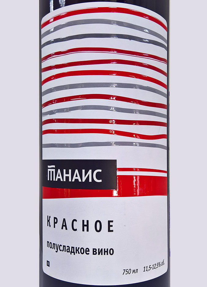 Этикетка Танаис столовое полусладкое красное 12.5% 0.75л.