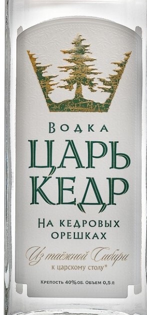 Этикетка Водка "ЦАРЬ КЕДР" креп 38%, емк 0.5 л