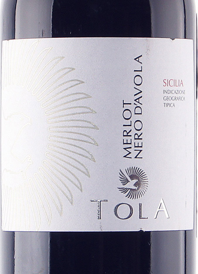 Этикетка Мерло - Неро Д `Авола Тола 2011 г. красное сухое 0,75 л.