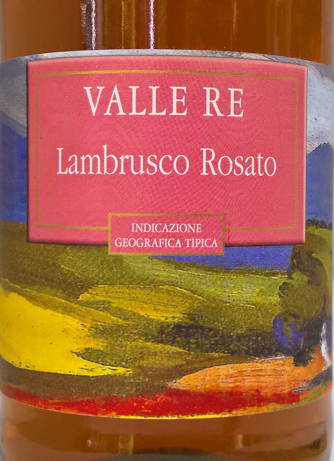 Этикетка Игристое вино Вале Ре Ламбруско Дель'Эмилия, розовое сладкое,  0.75 л