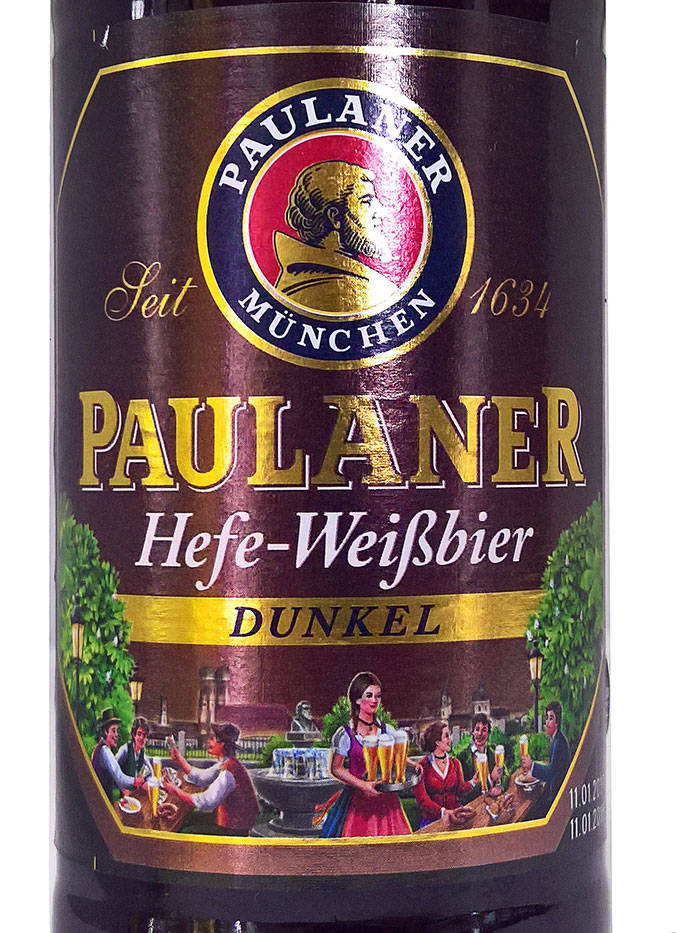 Этикетка Пауланер Хефе-Вайсбир Дункель Пиво Темное Paulaner Hefe-Weissbier Dunkel 5,3% 0,5л