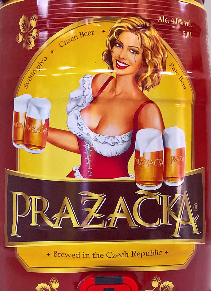 Этикетка Пиво Пражечка Классическое Светлое Prazacka Charm of Czechia 4% 5л Бочка