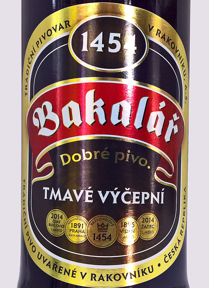 Этикетка Пиво Бакалар темн.пастеризован. 0,5л бут. алк.3,8%