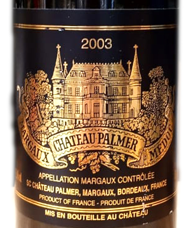 Этикетка Шато Пальмер 2003г. кр. сух. 12,5% 0,75 л.