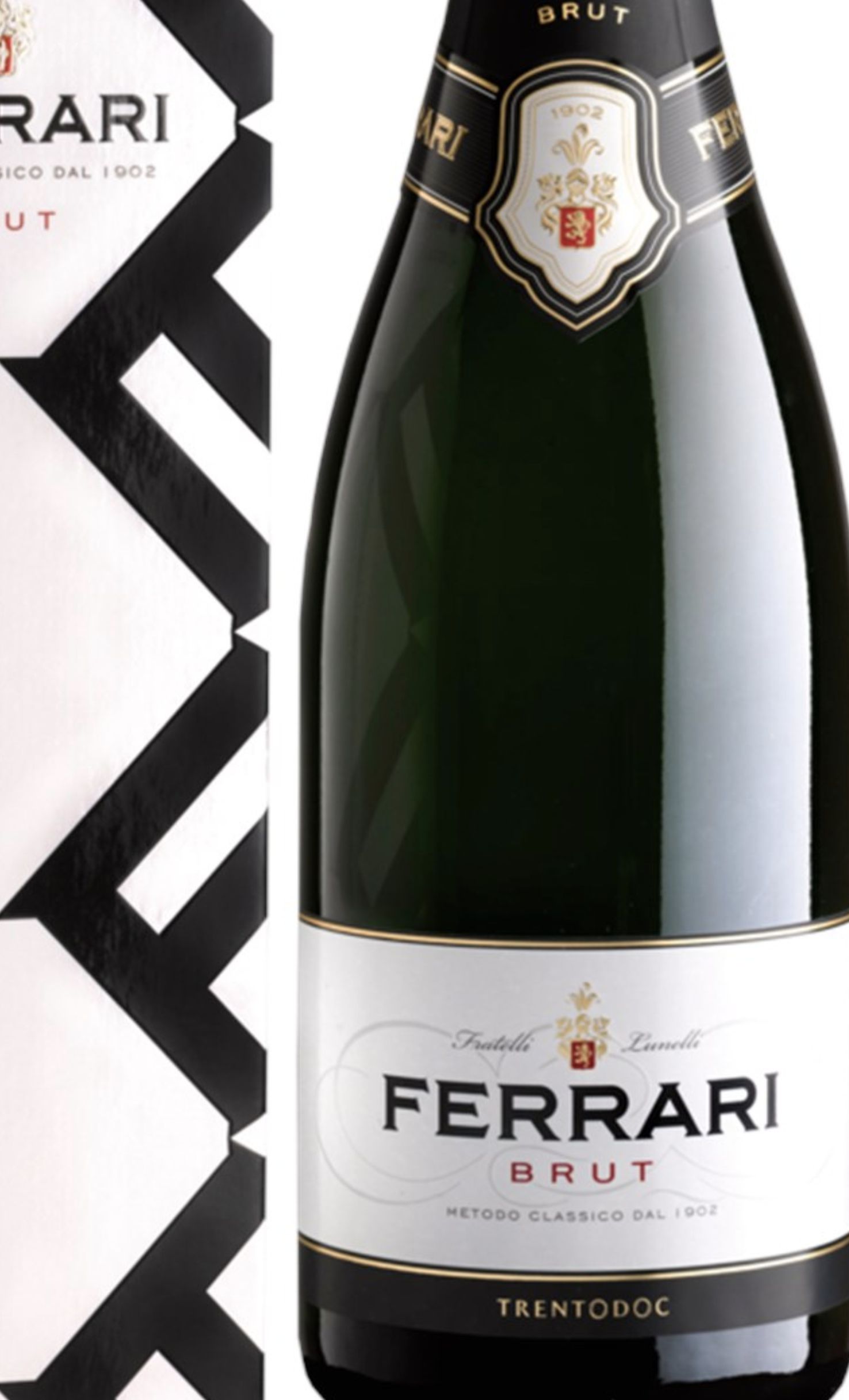 Этикетка Игристое вино Феррари, белое брют, 0.75 л