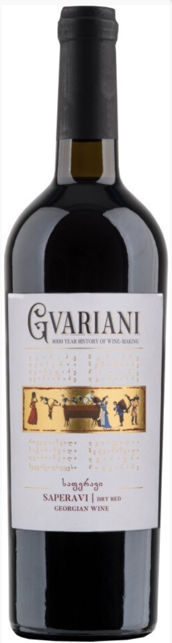 Вино сортовое ординарное сухое красное "Саперави"2020г Гвариани креп 12,5%, емк 0,75л