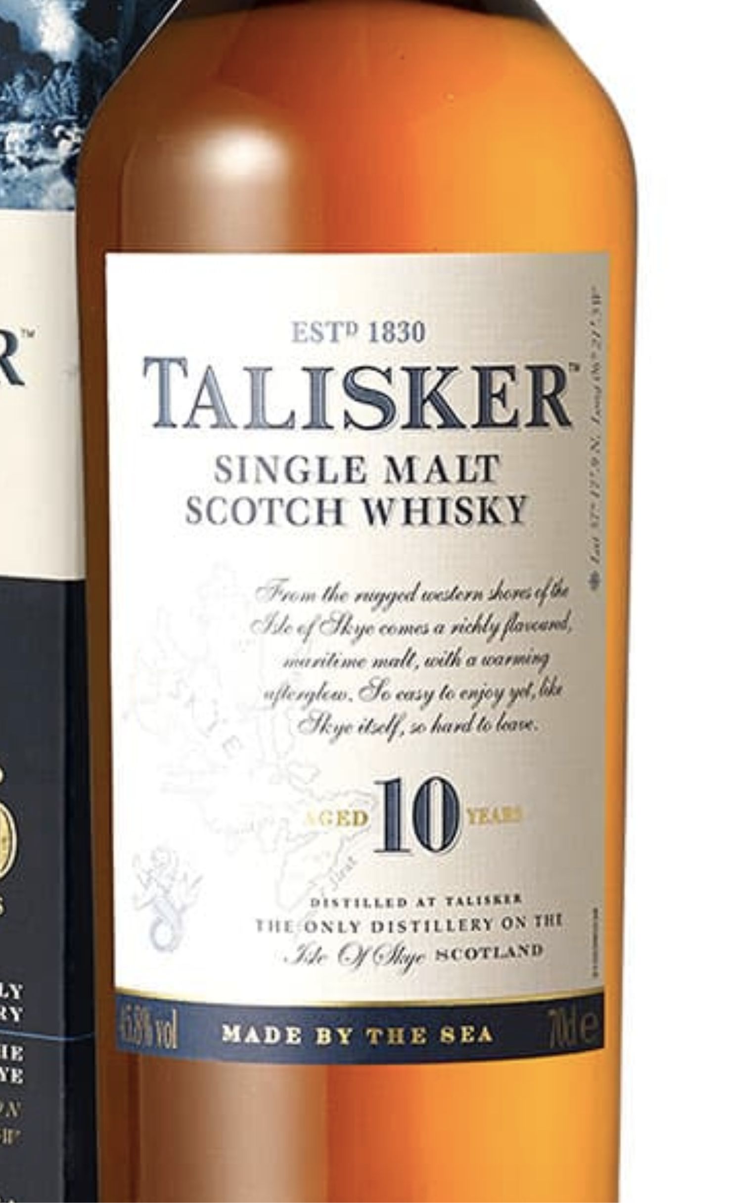 Этикетка Виски Талискер выдержка 10 лет, 0.75 л