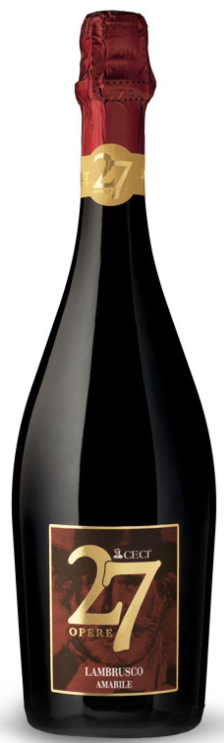 Игристое вино "27 Опере" Ламбруско, красное полусладкое,  0.375 л