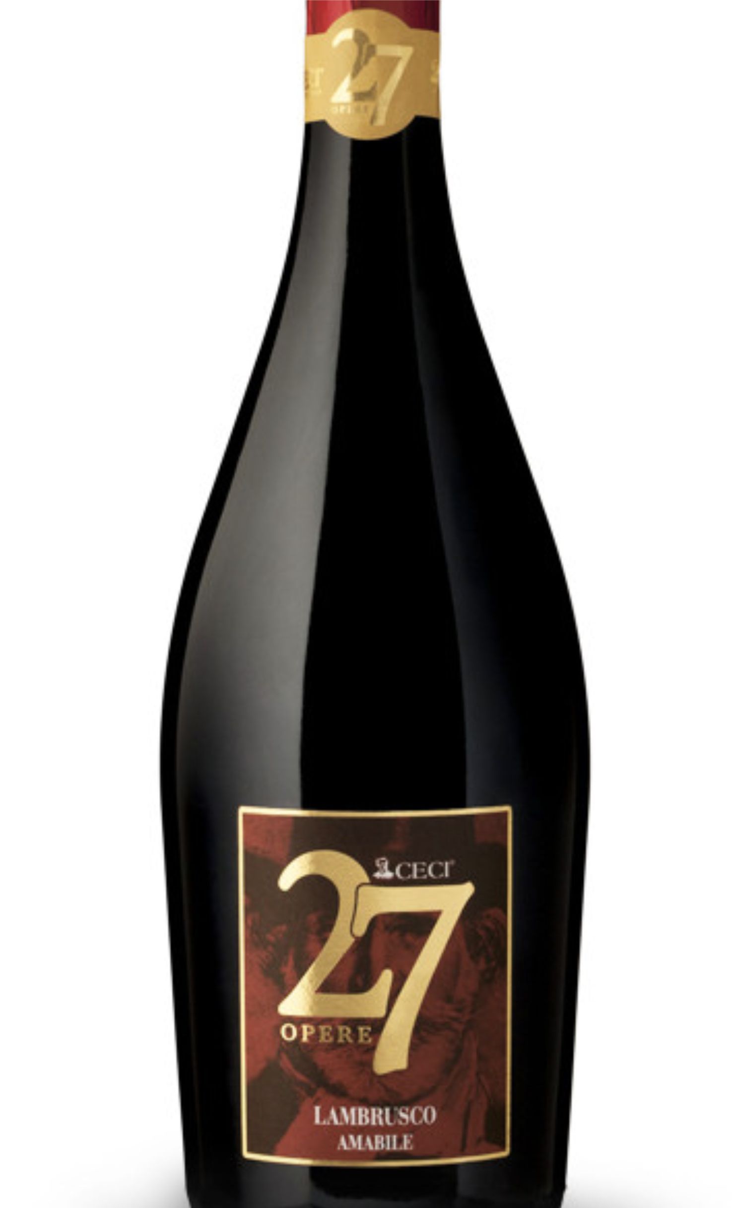 Этикетка Игристое вино "27 Опере" Ламбруско, красное полусладкое,  0.375 л