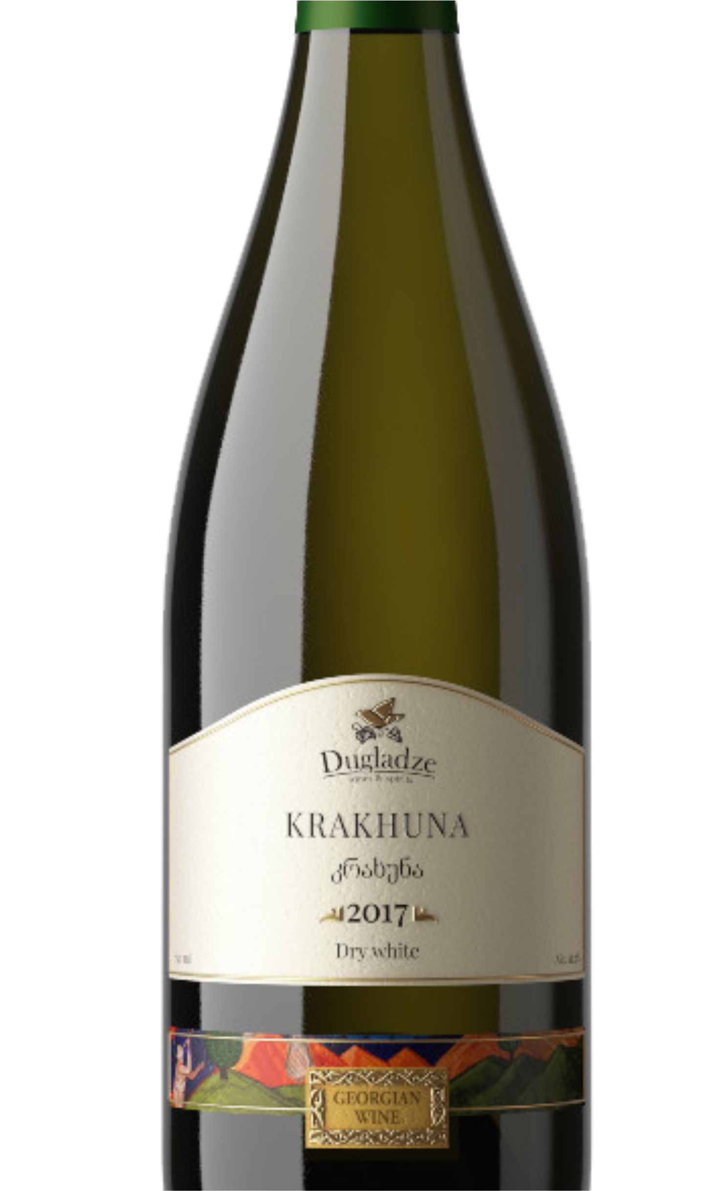 Этикетка ВИНО столовое "Крахуна" белое сухое креп. 11.5% об. г.у. 2017 емк. 0.75л.