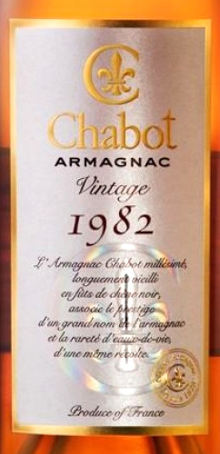 Этикетка Арманьяк Шабо 1982 40% 0.7л. п/уп