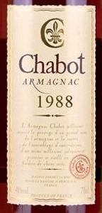 Этикетка Арманьяк Шабо 1988 40% 0.7л. п/у