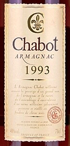 Этикетка Арманьяк Шабо 1993 40% 0.7л. п/уп