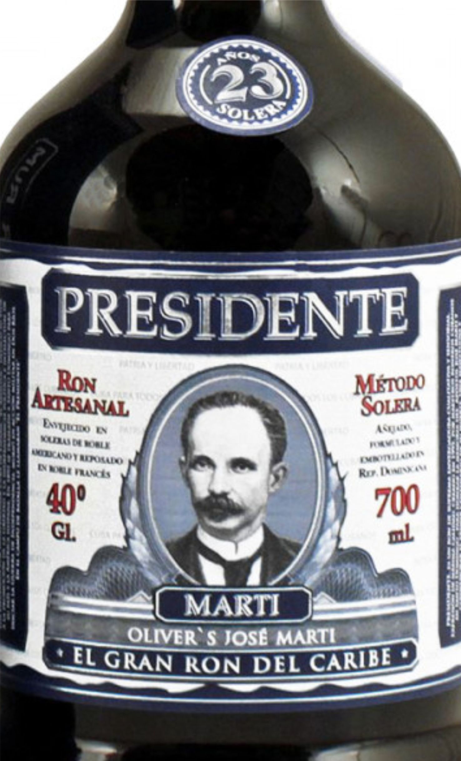 Этикетка Крепкий спиртной напиток "Ром Президент 23 года"  в п/у креп 40,0%, емк, 0,7л