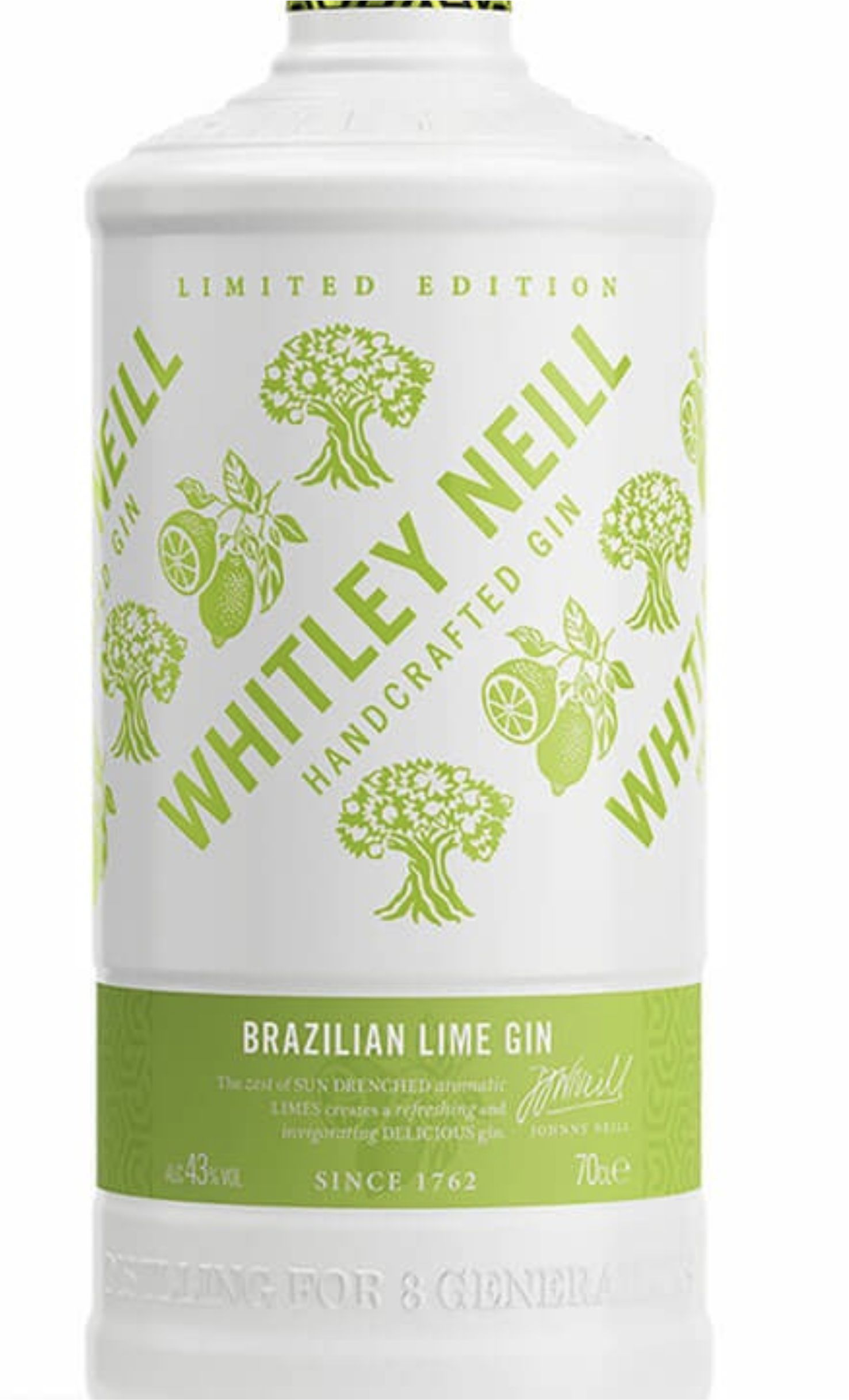 Этикетка Джин Уитли Бразильский Лайм / Whitley Neill Brazilian Lime Gin, креп 43%, емк 0,7л