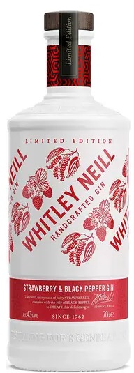 Джин Уитли Нейлл Клубника - Перец / Whitley Neill Strawberry & Black Pepper Gin, креп 43%, емк 0,7л