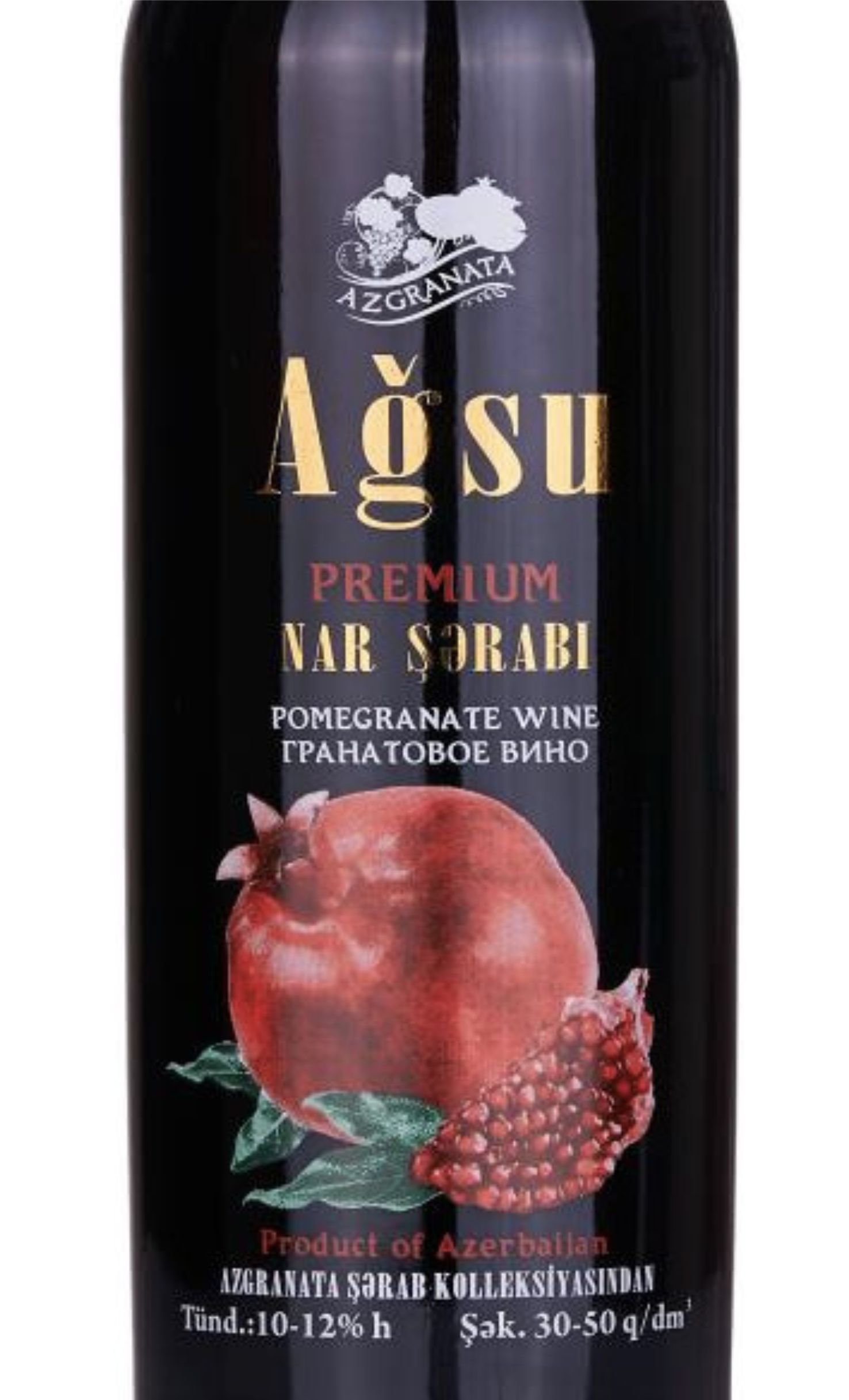 Этикетка Вино фруктовое "Агсу Премиум" гранатовое полусладкое креп 12%, емк 0,75л