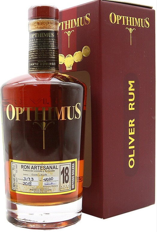 Спиртной напиток на основе рома "Оптимус" 18 лет/RUM Opthimus 18 в п/у креп  38,0%,  емк 0,7л