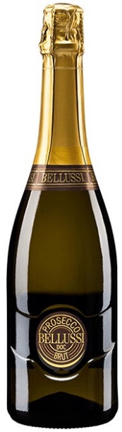 Вино игристое белое брют " Беллусси Просекко Брют" 2020г , регион Тревизо, категория ДОК, креп 11%, емк 0,75л