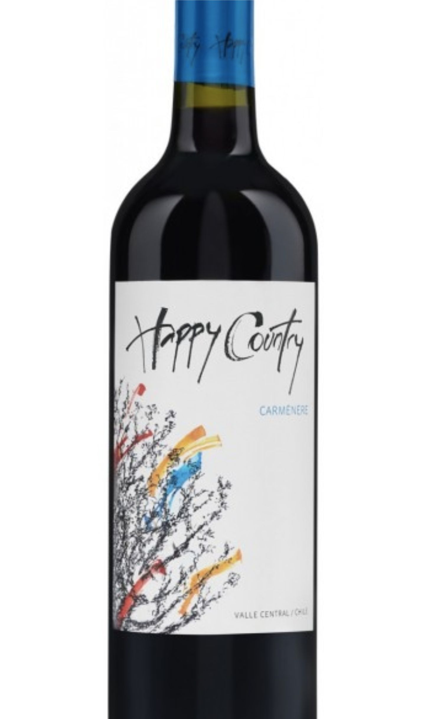 Этикетка Вино с защищенным географическим указанием красное сухое Happy Country Carmenere Central Valle,D.O./Хеппи Кантри Кармене