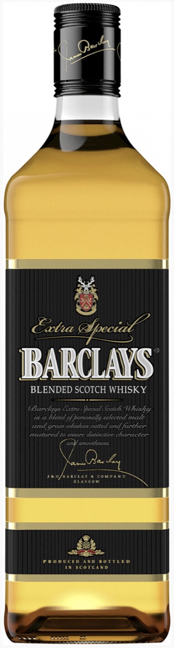 Виски шотландский купажированный "Барклайс"/Blended scotch whisky barclays креп 40%, емк 0,7л