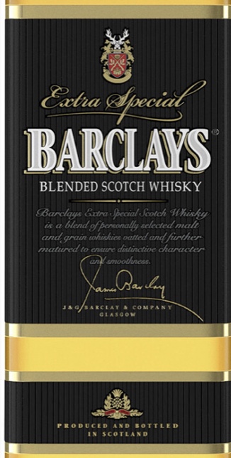 Этикетка Виски шотландский купажированный "Барклайс"/Blended scotch whisky barclays креп 40%, емк 0,7л
