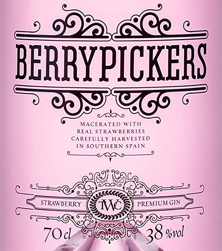 Этикетка Джин "БЕРРИПИКЕРС" (BERRYPICKERS) креп 38%, емк 0,7л