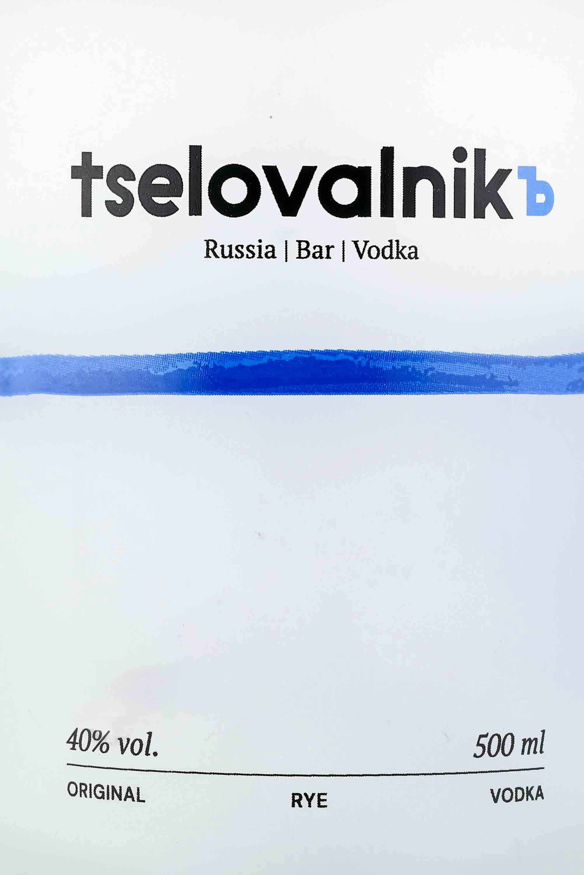 Этикетка Водка особая "Tselovalnik" ("Целовальник") креп 40%, емк 0,5л