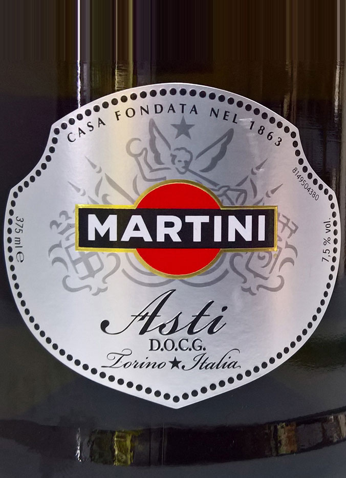 Этикетка Игристое Асти Мартини 0.375л.
