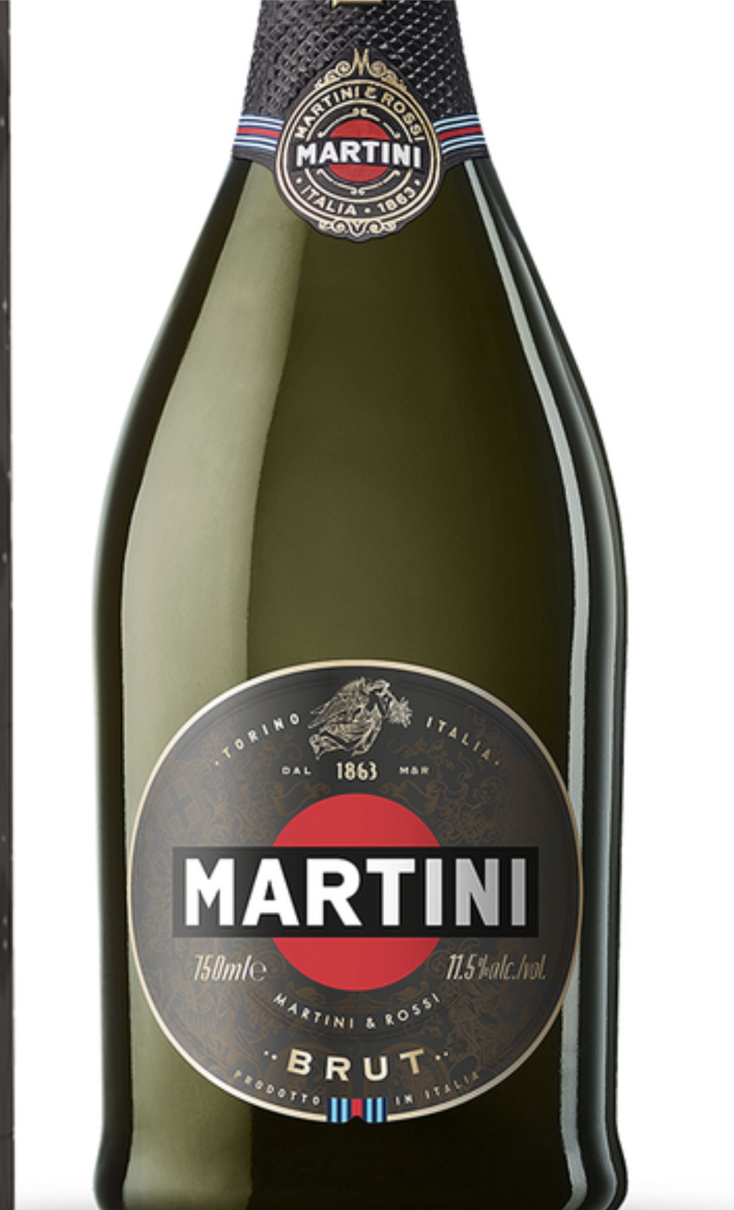 Этикетка Игристое вино Мартини Брют, белое брют, 0.75 л