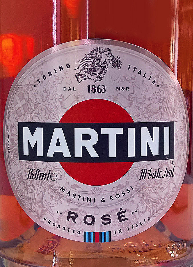 Этикетка Игристое вино Мартини Розе, розовое полусухое, 0.75 л