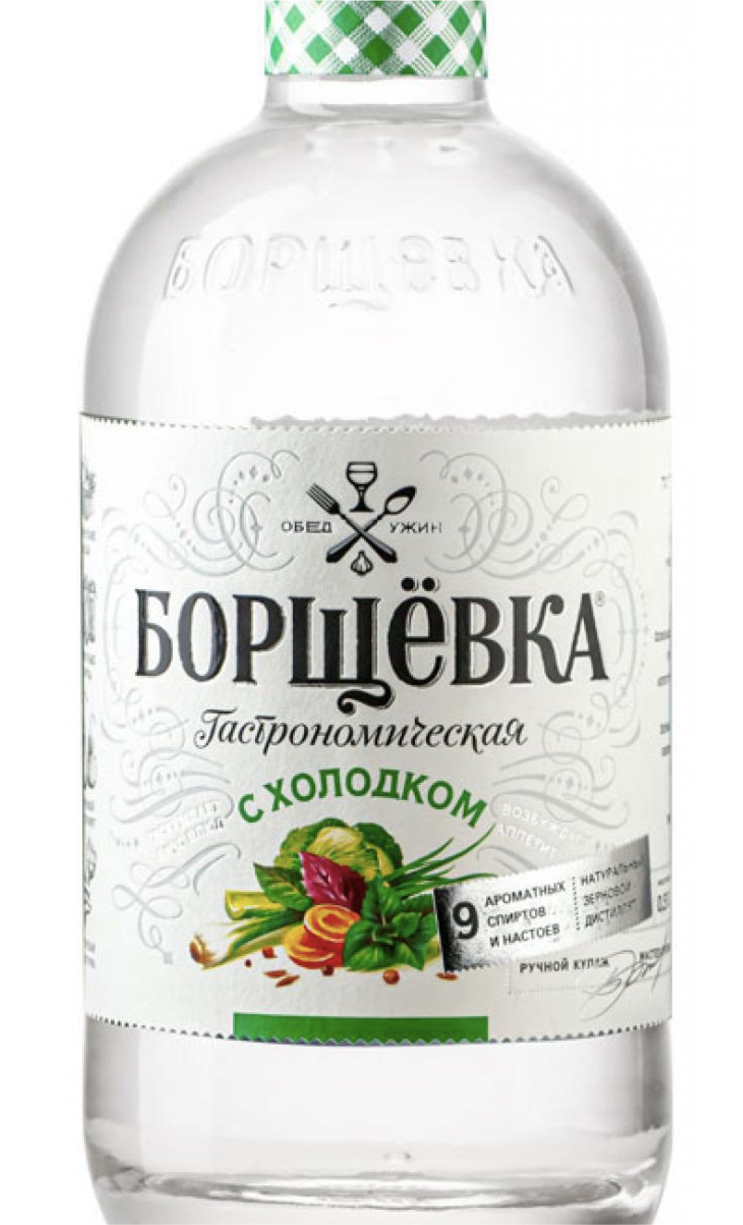 Этикетка Настойка горькая "Борщевка с холодком" креп 38,5%, емк 0,5л