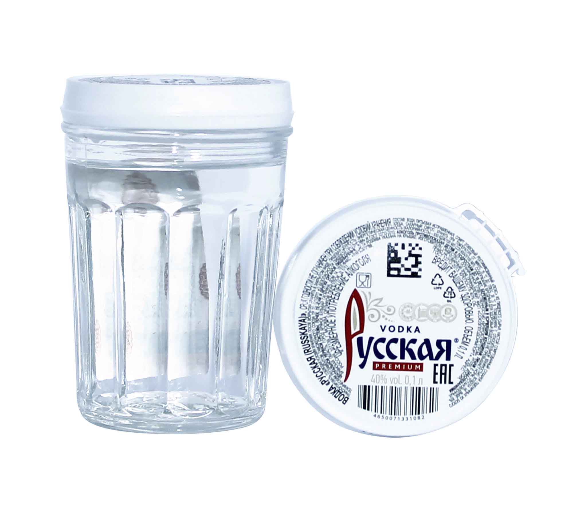 ВОДКА "РУССКАЯ (RUSSKAYA)" креп 40%, емк 0.1л.